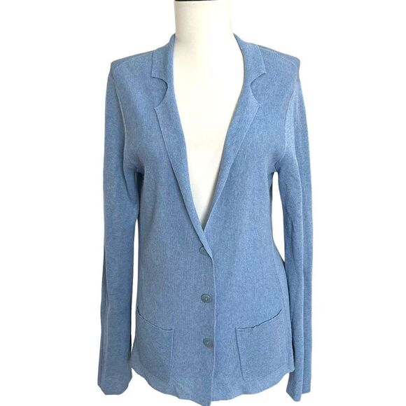Eileen Fisher lightweight Cardigan Small powder blue Preppy Minimalist Capsule - Picture 1 of 9